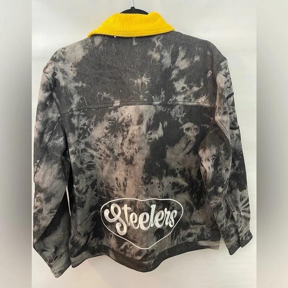 NWT The Wild Collective Official NFL Steeler's Tie Dye Denim Jacket - Picture 11 of 11